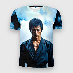 Мужская спорт-футболка Брюс Ли в дыму