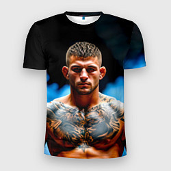 Мужская спорт-футболка Дастин Порье в дыму