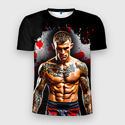 Мужская спорт-футболка Дастин Порье на черном