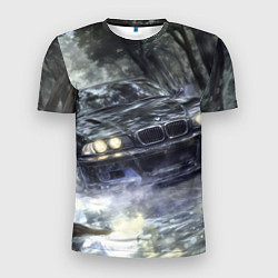 Мужская спорт-футболка БМВ брызги из под колес