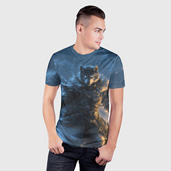 Футболка спортивная мужская Волк и молния, цвет: 3D-принт — фото 2