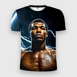 Футболка спортивная мужская Мухаммед Али и молния, цвет: 3D-принт
