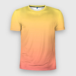 Мужская спорт-футболка Градиент нежный жёлто-розовый