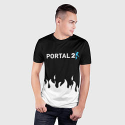 Футболка спортивная мужская Portal белый огонь, цвет: 3D-принт — фото 2
