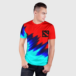 Футболка спортивная мужская Dota краски, цвет: 3D-принт — фото 2