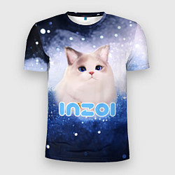 Футболка спортивная мужская Inzoi логотип с белой кошечкой, цвет: 3D-принт