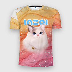 Футболка спортивная мужская Inzoi кошечка на блестящем фоне, цвет: 3D-принт