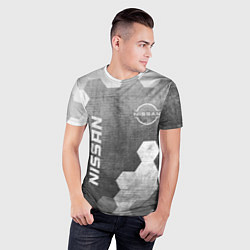 Футболка спортивная мужская Nissan - grey gradient вертикально, цвет: 3D-принт — фото 2