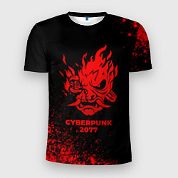 Футболка спортивная мужская Cyberpunk 2077 - red gradient, цвет: 3D-принт