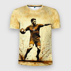 Футболка спортивная мужская Гандболист на бежевом, цвет: 3D-принт