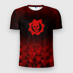 Футболка спортивная мужская Gears of War red poly, цвет: 3D-принт
