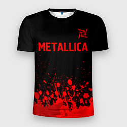 Футболка спортивная мужская Metallica - red gradient посередине, цвет: 3D-принт