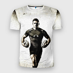 Футболка спортивная мужская Регбист с двумя мячами, цвет: 3D-принт