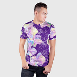 Футболка спортивная мужская Японские акварельные орхидеи, цвет: 3D-принт — фото 2