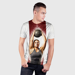 Футболка спортивная мужская Толкательница ядра, цвет: 3D-принт — фото 2