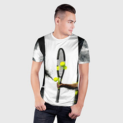 Футболка спортивная мужская Ракетка в черном дыму, цвет: 3D-принт — фото 2