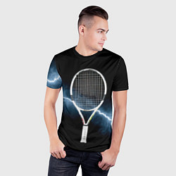 Футболка спортивная мужская Теннисная ракетка и молния, цвет: 3D-принт — фото 2