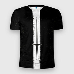 Футболка спортивная мужская Сабля на черном, цвет: 3D-принт