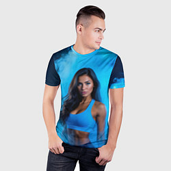 Футболка спортивная мужская Фитоняшка в синем дыму, цвет: 3D-принт — фото 2