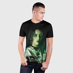 Футболка спортивная мужская Billie Eilish with cross, цвет: 3D-принт — фото 2