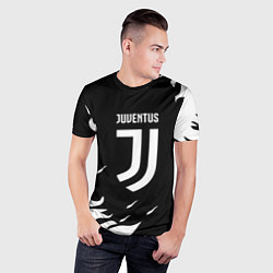 Футболка спортивная мужская Juventus black fire, цвет: 3D-принт — фото 2