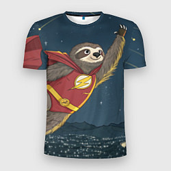 Мужская спорт-футболка Ленивец-супергерой