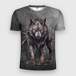 Футболка спортивная мужская The fierce wolf, цвет: 3D-принт