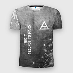 Футболка спортивная мужская Thirty Seconds to Mars - grey gradient вертикально, цвет: 3D-принт