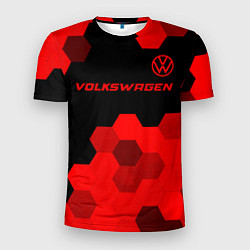 Футболка спортивная мужская Volkswagen - red gradient посередине, цвет: 3D-принт