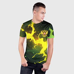 Футболка спортивная мужская Герб России зеленый разлом, цвет: 3D-принт — фото 2