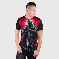 Футболка спортивная мужская Рыцарь-крестоносец ордена красной звезды, цвет: 3D-принт — фото 2