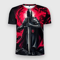 Футболка спортивная мужская Рыцарь-крестоносец ордена красной звезды, цвет: 3D-принт