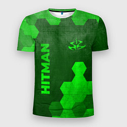 Мужская спорт-футболка Hitman - green gradient вертикально