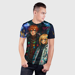 Футболка спортивная мужская Люмин и Тарталья потеки краски, цвет: 3D-принт — фото 2