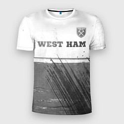 Футболка спортивная мужская West Ham - white gradient посередине, цвет: 3D-принт