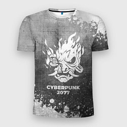 Футболка спортивная мужская Cyberpunk 2077 - grey gradient, цвет: 3D-принт