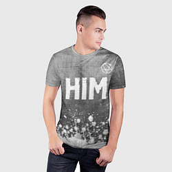 Футболка спортивная мужская HIM - grey gradient посередине, цвет: 3D-принт — фото 2