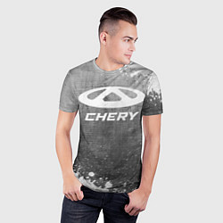 Футболка спортивная мужская Chery - grey gradient, цвет: 3D-принт — фото 2