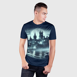 Футболка спортивная мужская Готический замок у пруда, цвет: 3D-принт — фото 2