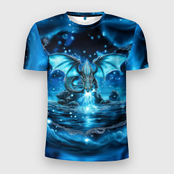 Футболка спортивная мужская Водный дракон - голубое сияние, цвет: 3D-принт