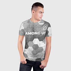 Футболка спортивная мужская Among Us - grey gradient посередине, цвет: 3D-принт — фото 2