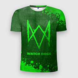 Футболка спортивная мужская Watch Dogs - green gradient, цвет: 3D-принт