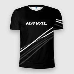 Мужская спорт-футболка Haval чёрный с полосами