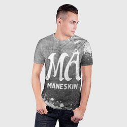 Футболка спортивная мужская Maneskin - grey gradient, цвет: 3D-принт — фото 2