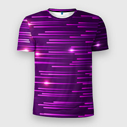Футболка спортивная мужская Цветные светящиеся полосы, цвет: 3D-принт