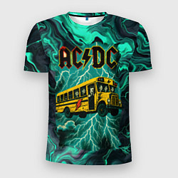 Футболка спортивная мужская Автобус ACDC в молнии, цвет: 3D-принт