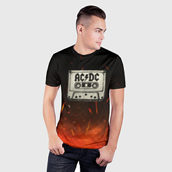 Футболка спортивная мужская ACDC лого на кассете, цвет: 3D-принт — фото 2