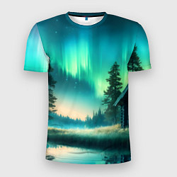 Футболка спортивная мужская Салатневое небо, цвет: 3D-принт