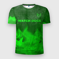 Футболка спортивная мужская Watch Dogs - green gradient посередине, цвет: 3D-принт