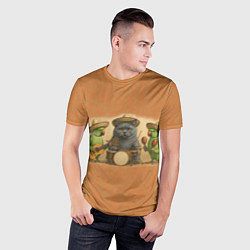 Футболка спортивная мужская Надежды маленький оркестрик в оранжевом, цвет: 3D-принт — фото 2